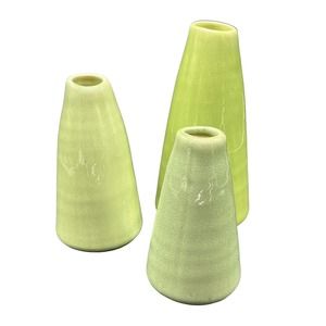 Set of 3 Celadon Green Vases in Graduated Sizes - Great Condition